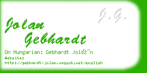 jolan gebhardt business card